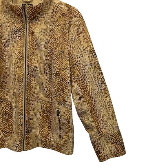 Dialogue The New Language of Style Faux Leather Jacket Snakeskin Print Size XL - Picture 7 of 12